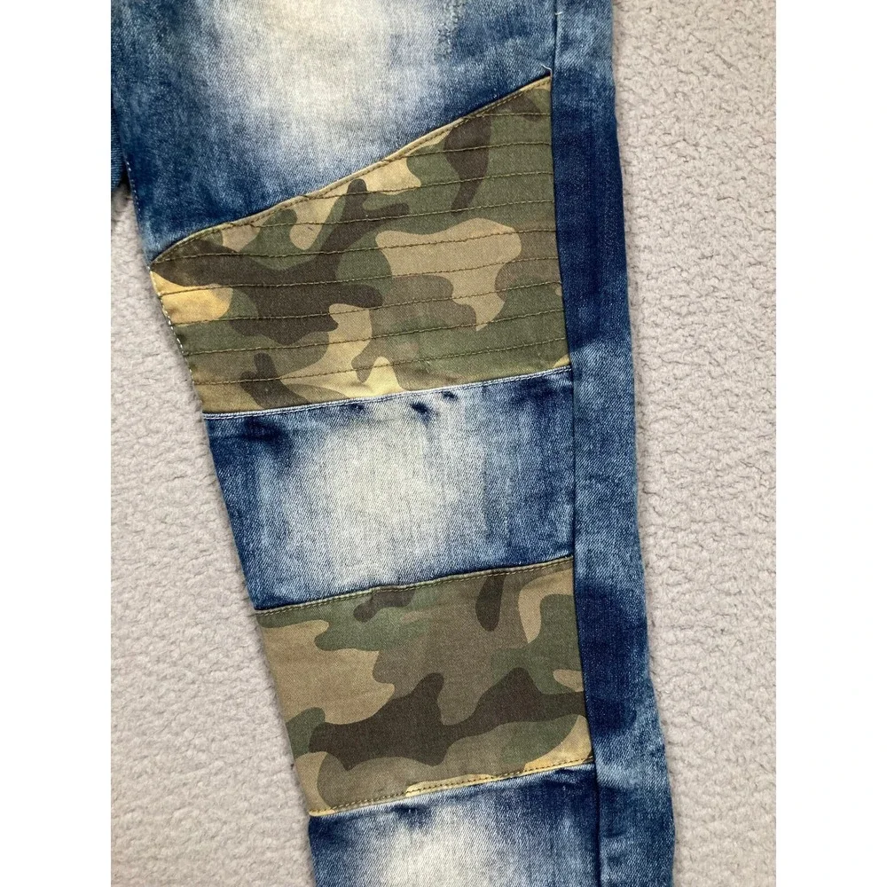 Southpole Jeans Men's 32x32 Blue Moto Camo Faded Skater Rocker Grunge Streetwear